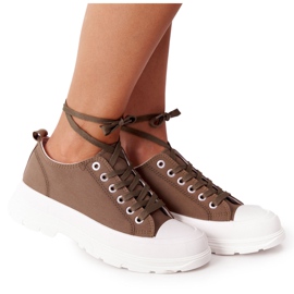 Sneakers da donna sulla piattaforma verde Travel Time