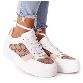 Scarpe sportive Sneakers sulla piattaforma bianco e oro Allisone d'oro