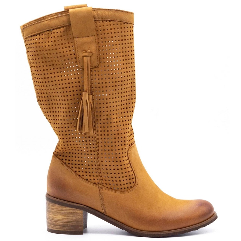 Olivier Stivali donna traforati D44 cammello marrone