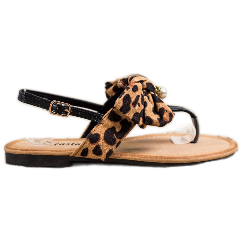 Seastar Sandali alla moda con un fiocco marrone nero