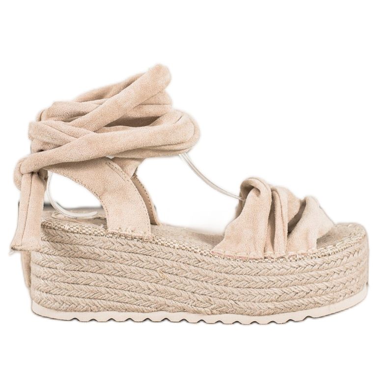 Seastar Sandali legati su una piattaforma alta beige