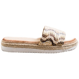 SHELOVET Pantofole Espadrillas Sulla Piattaforma beige marrone