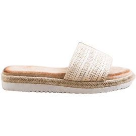 SHELOVET Pantofole Espadrillas Sulla Piattaforma beige