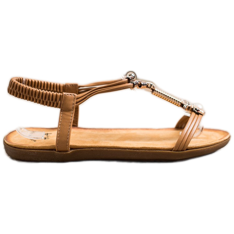 SHELOVET Sandali eleganti con elastico marrone