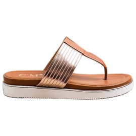 Cm Paris Comode infradito in ecopelle marrone d'oro