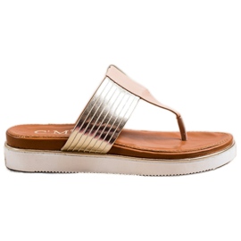 Cm Paris Comode infradito in ecopelle beige d'oro
