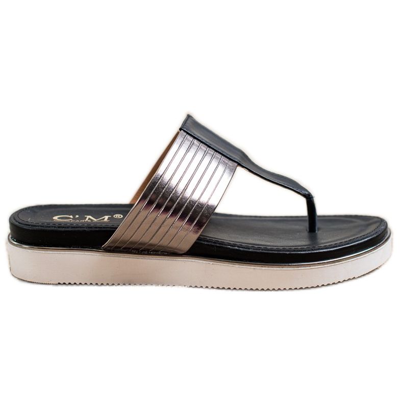 Cm Paris Comode infradito in ecopelle nero