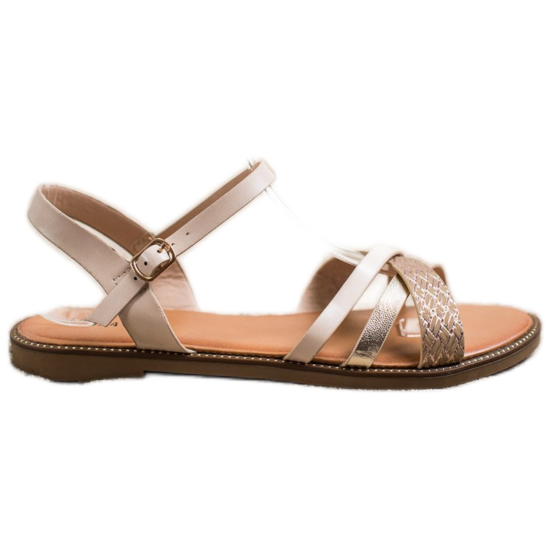 Laura Mode Sandali casual beige d'oro