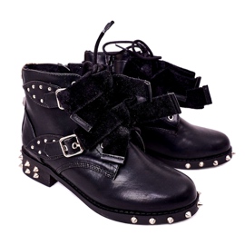 Stivaletti Bambini Con Borchie Lu Boo Nero
