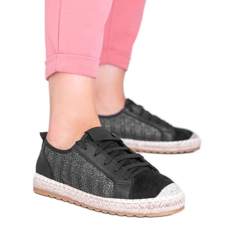 Espadrillas annodate alla vaniglia nera nero