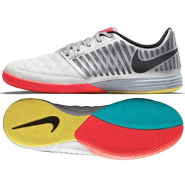 Nike Lunar Gato Ii Ic M 580456 167 scarpe da calcio nero, bianco, grigio/argento bianco