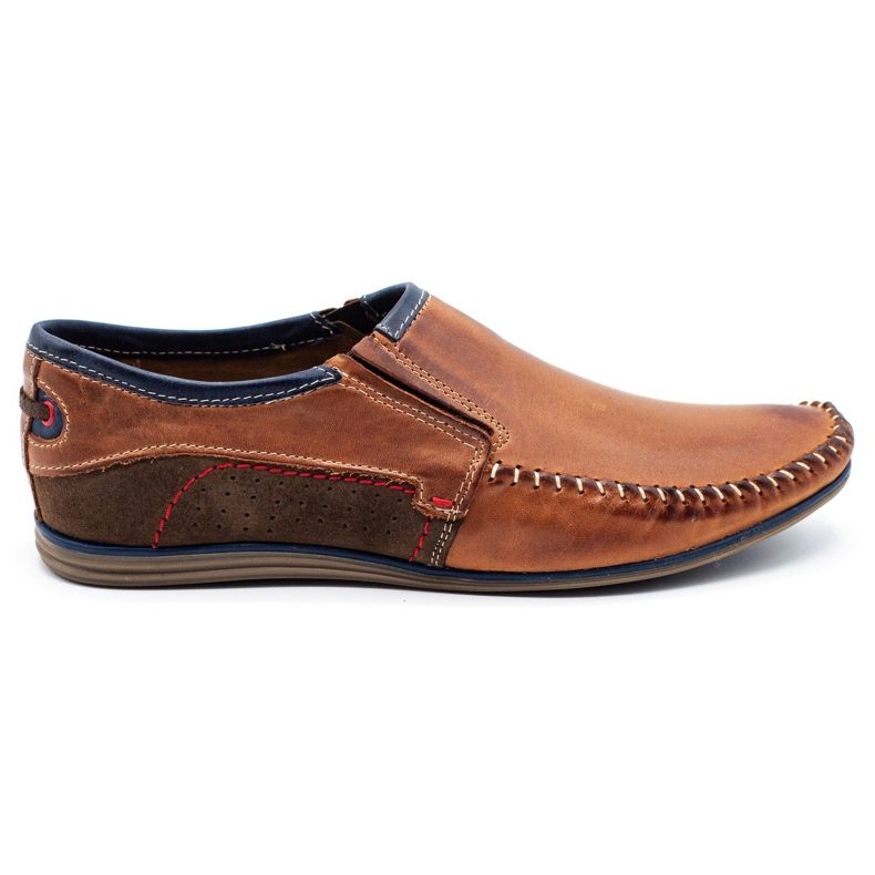 KOMODO Scarpe da uomo in pelle 847 marrone blu navy