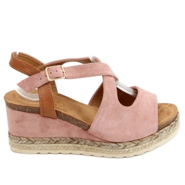 Espadrillas rosa su zeppe rosa YL90 Pink