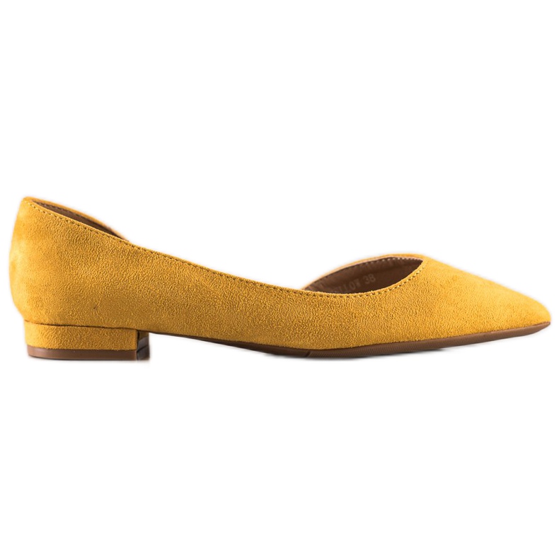 Lovery Ballerine scamosciate con cut-out giallo
