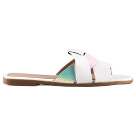 SHELOVET Pantofole con inserto olografico bianco