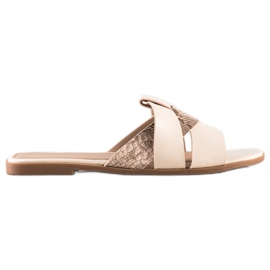 SHELOVET Ciabatte Con Inserto Stampa Serpente beige