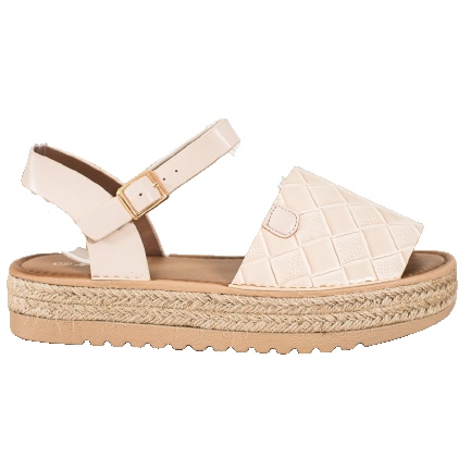 SHELOVET Sandali Espadrillas Con Ecopelle beige