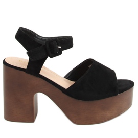 Sandali neri zoccoli F8201 Black nero