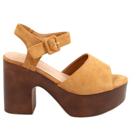 Sandali zoccoli cammello F8201 Camel marrone