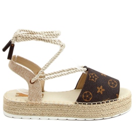 Espadrillas, sandali marroni JH158 Camel marrone