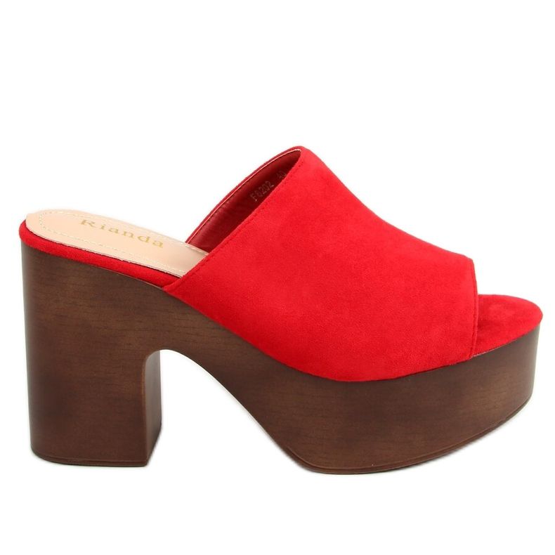 Red Zoccoli infradito F8202 Red rosso