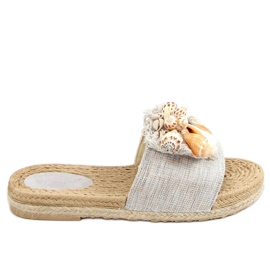 Grigio YQ228P Pantofole grigie con conchiglie