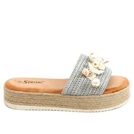 Espadrillas blu con conchiglie CK117P Blue