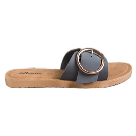 Bona Pantofole Con Fibbia Decorativa grigio