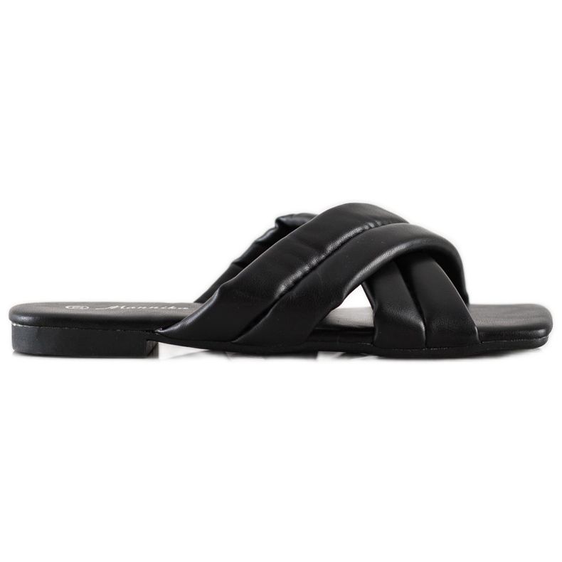 Mannika Comode pantofole in ecopelle nero