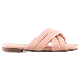 Mannika Comode pantofole in ecopelle rosa