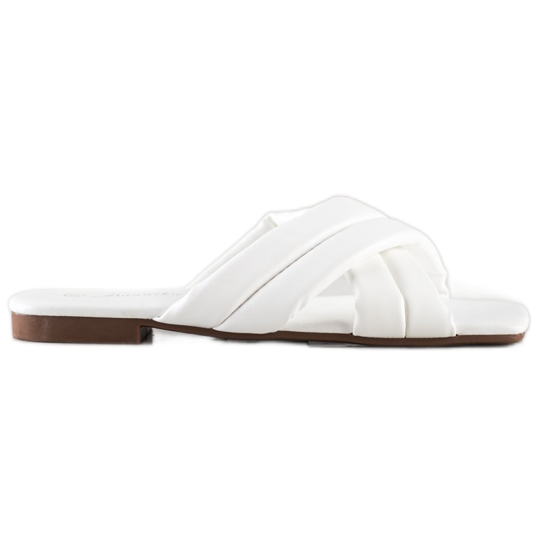 Mannika Comode pantofole in ecopelle bianca