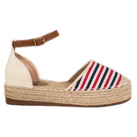 Clowse Espadrillas A Righe Con Fibbia beige rosso multicolore