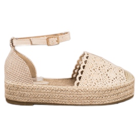 Sixth Sense Espadrillas con inserto in pizzo beige