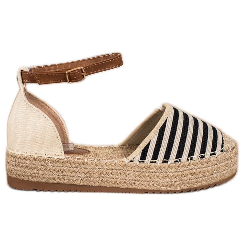 Clowse Espadrillas A Righe Con Fibbia beige marrone nero