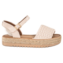 SHELOVET Sandali espadrillas intrecciati beige