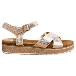 Bestelle Sandali Sulla Piattaforma Glitter d'oro