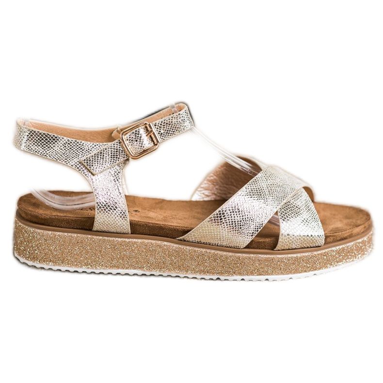 Bestelle Sandali Sulla Piattaforma Glitter d'oro