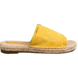 SHELOVET Pantofole classiche in pelle scamosciata giallo