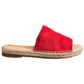SHELOVET Pantofole classiche in pelle scamosciata rosso