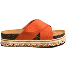 SHELOVET Pantofole Arancione Con Camoscio arancia