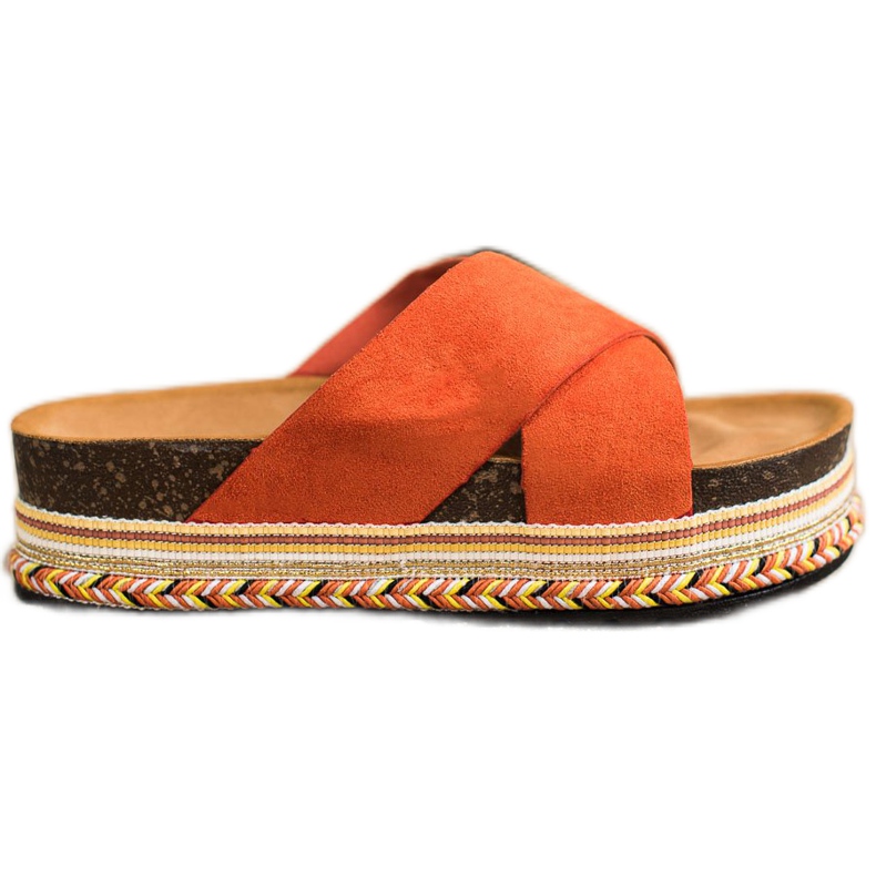 SHELOVET Pantofole Arancione Con Camoscio arancia