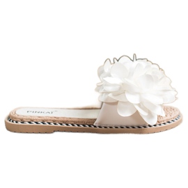 SHELOVET Pantofole Bianche Con Fiore bianca