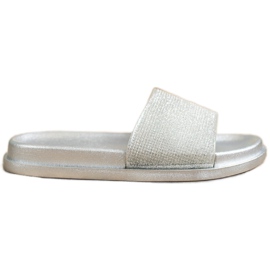 SHELOVET Pantofole Argento Lucido