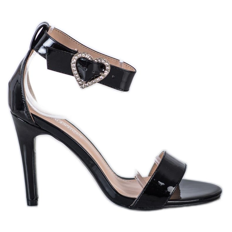 Diamantique Sandali su un tacco alto con ornamento nero