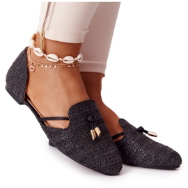 Ballerine In Spitz Con Filo Intrecciato Lu Boo Nero