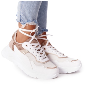 Scarpe sportive da donna Sneakers Bianco e Oro Melanie d'oro