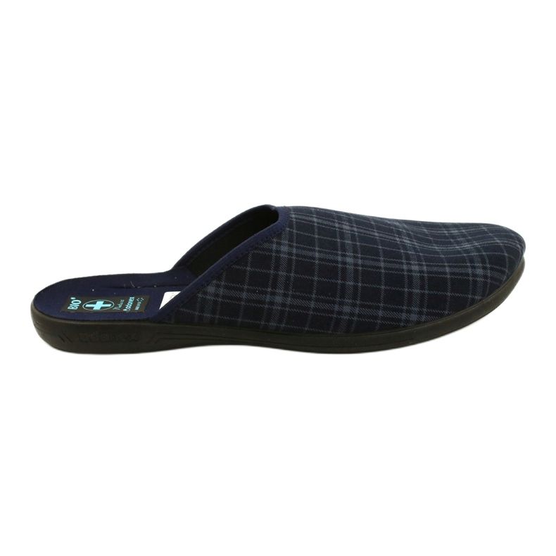 Ciabatte da uomo, Adanex 25951, a quadri blu navy