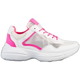 SHELOVET Sneakers Con Rete bianco rosa