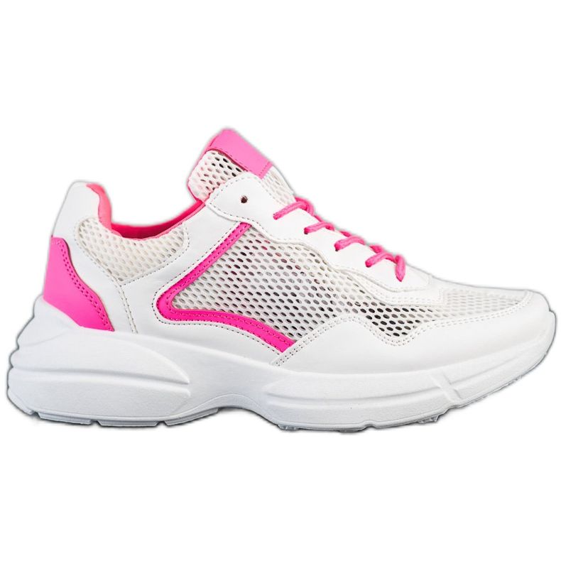 SHELOVET Sneakers Con Rete bianca rosa