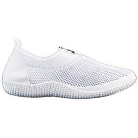 SHELOVET Scarpe slip-on traforate bianca